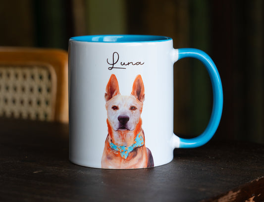 Personalized Dog Portrait Mug - Colored 11oz Ceramic Mug
