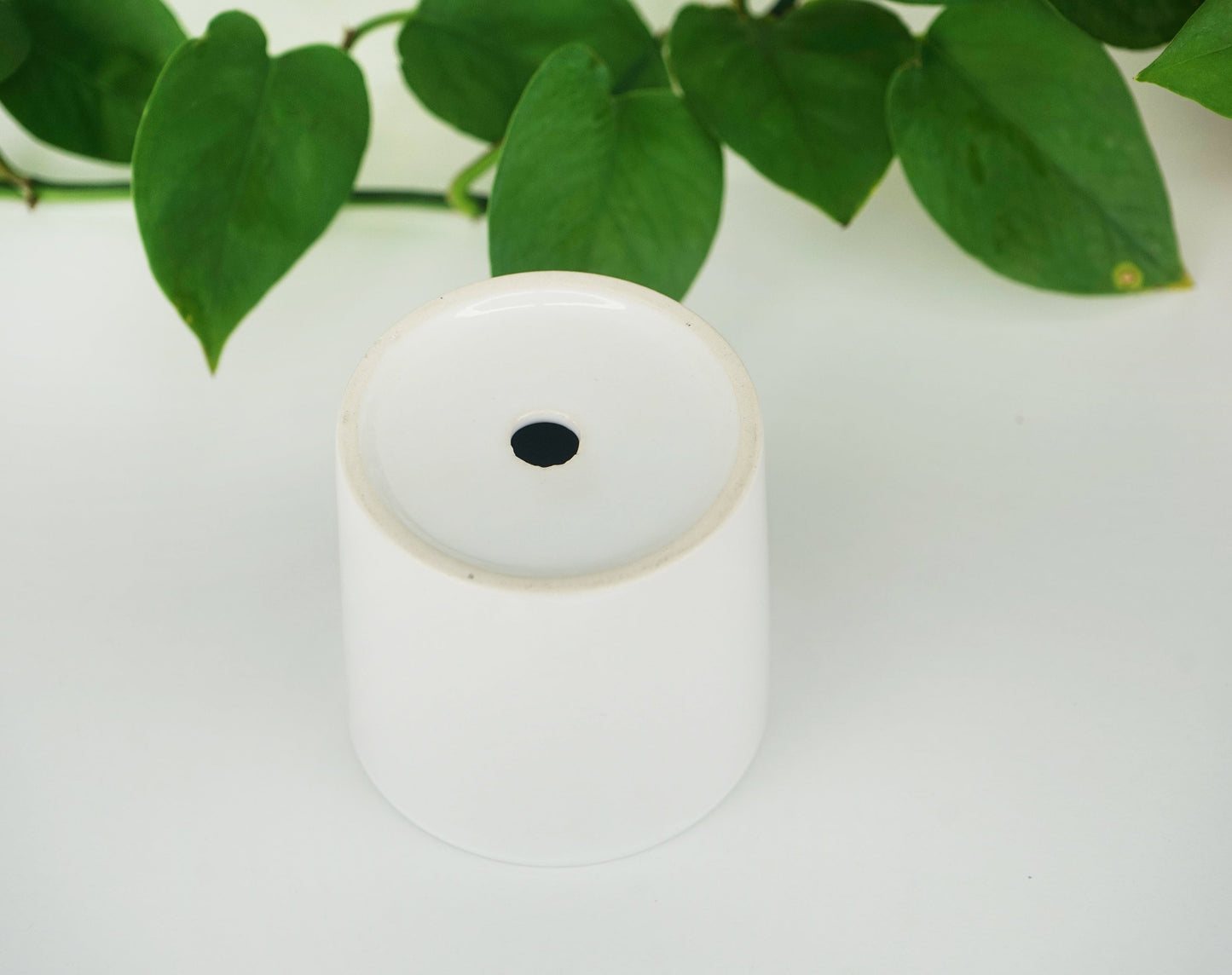 Mini Personalized Planter - 3" White Ceramic Pot w/ Bamboo Tray - Custom Succulent Pot -  Personalized Engagement Gift - Newly Engaged