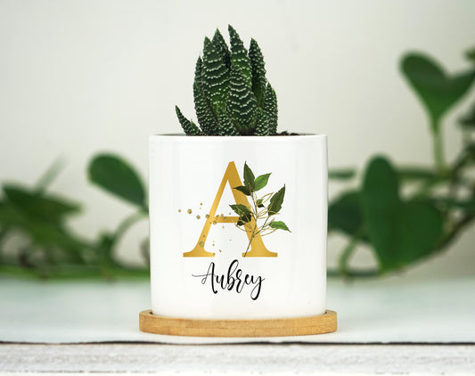 Custom Initial Planter - 3" Personalized Name Mug For Women, Custom Name Planter, Name Pot, Floral Planter, Planter With Name, Gift for Her