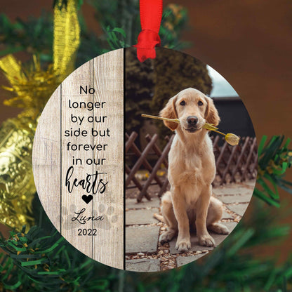 Personalized Pet Sympathy Gift - Christmas Photo Ornament - 4" or 6 (JUMBO)" - Personalized Christmas Ornament - Dog Memorial Photo
