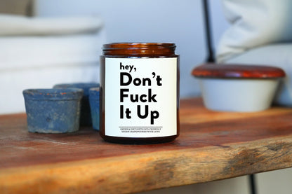 Don't Fuck It Up Gift Box -9oz Candle - Funny Candle Gift, Gift Box For Men, Gift For Boyfriend, Gift for Him, Groomsmen Gift Box