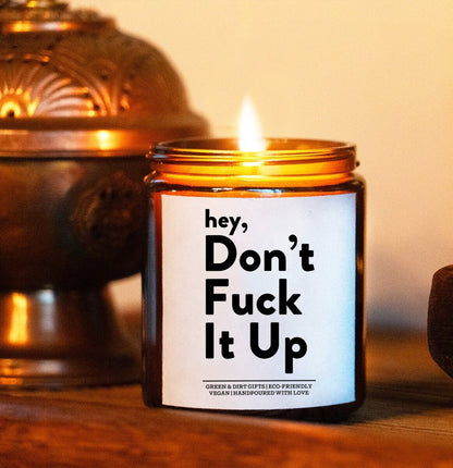 Don't Fuck It Up Gift Box -9oz Candle - Funny Candle Gift, Gift Box For Men, Gift For Boyfriend, Gift for Him, Groomsmen Gift Box