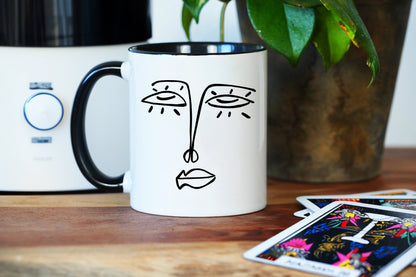 Face Mug - 11oz Coffee Mug - Home Decor Mug, Spa Gift Box, Art Mug, Art Lover, One Line Art, Thank you gift Box, Self Care Gift Box