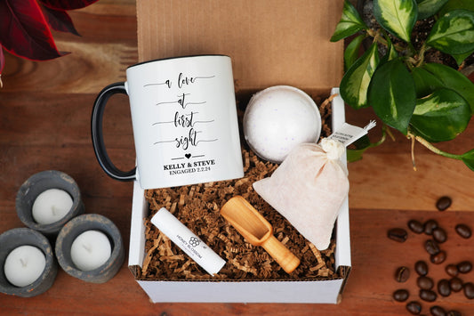 Engagement Gift Box - 11oz Coffee Mug - Spa Gift Box, Newly Engaged Gift, Couple Present, Couples Gift Box, Engaged Gifts, Gift For Bride