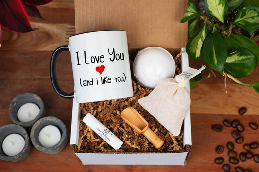 I Love You - 11oz Coffee Mug - Engagement Gift Box, Spa Gift Box, Newly Engaged Gift, Couples Gift Box, Engaged Gifts, anniversary gift